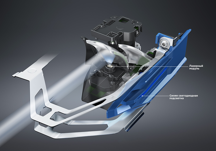 Разновидностей фар может быть три: базовые светодиодные, опциональные матричные и самые топовые – матричные с функцией лазерной подсветки дальнего.