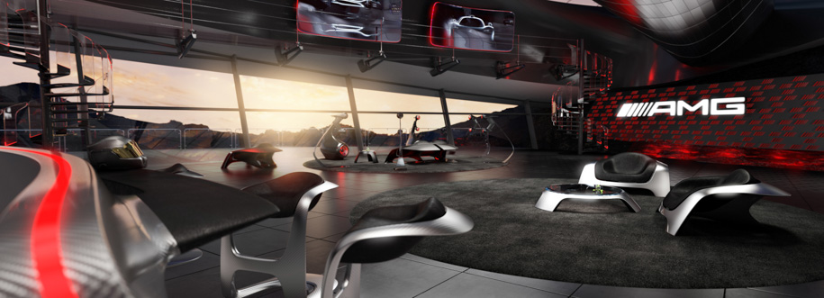 Интерьер в стиле Mercedes-AMG может выглядеть так