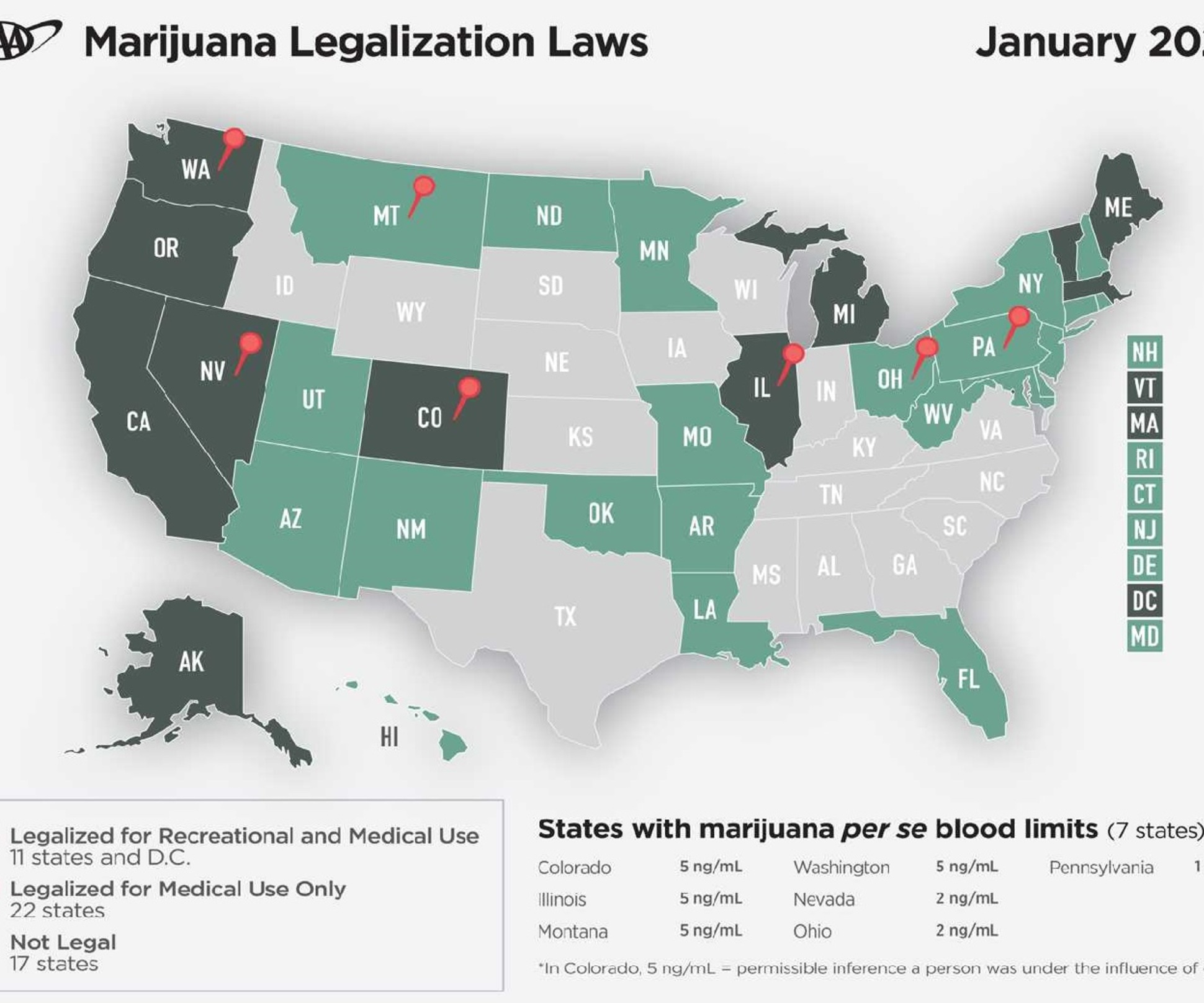 сколько штатов легализовали марихуану