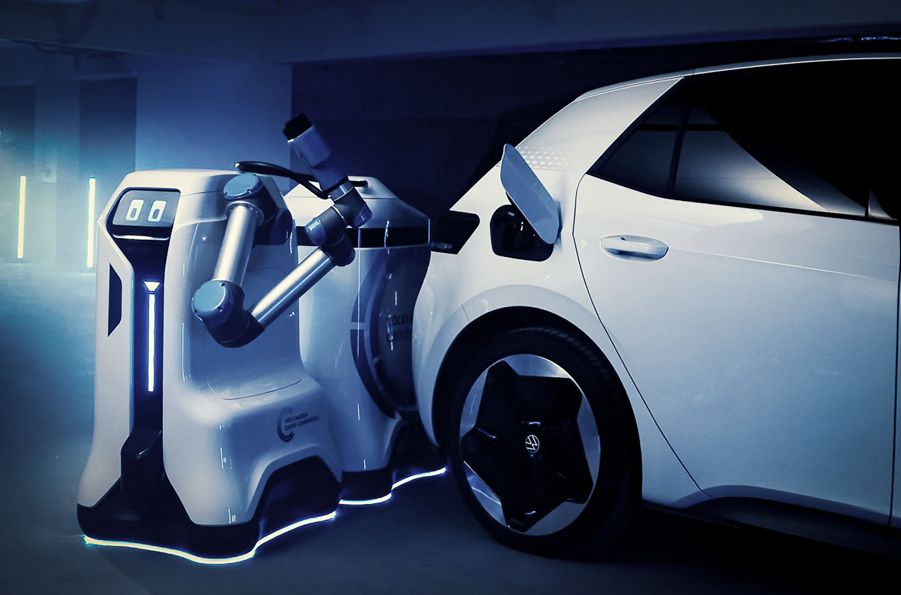Volkswagen поделился подробностями о «роботах-заправщиках» для электрокаров