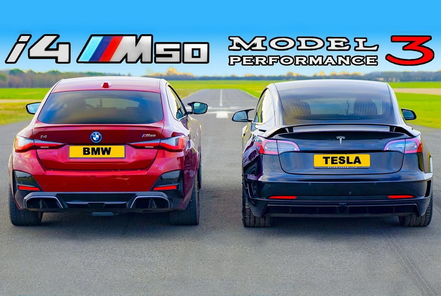 Дрэг-гонка: BMW i4 M50 против Tesla Model 3 Performance