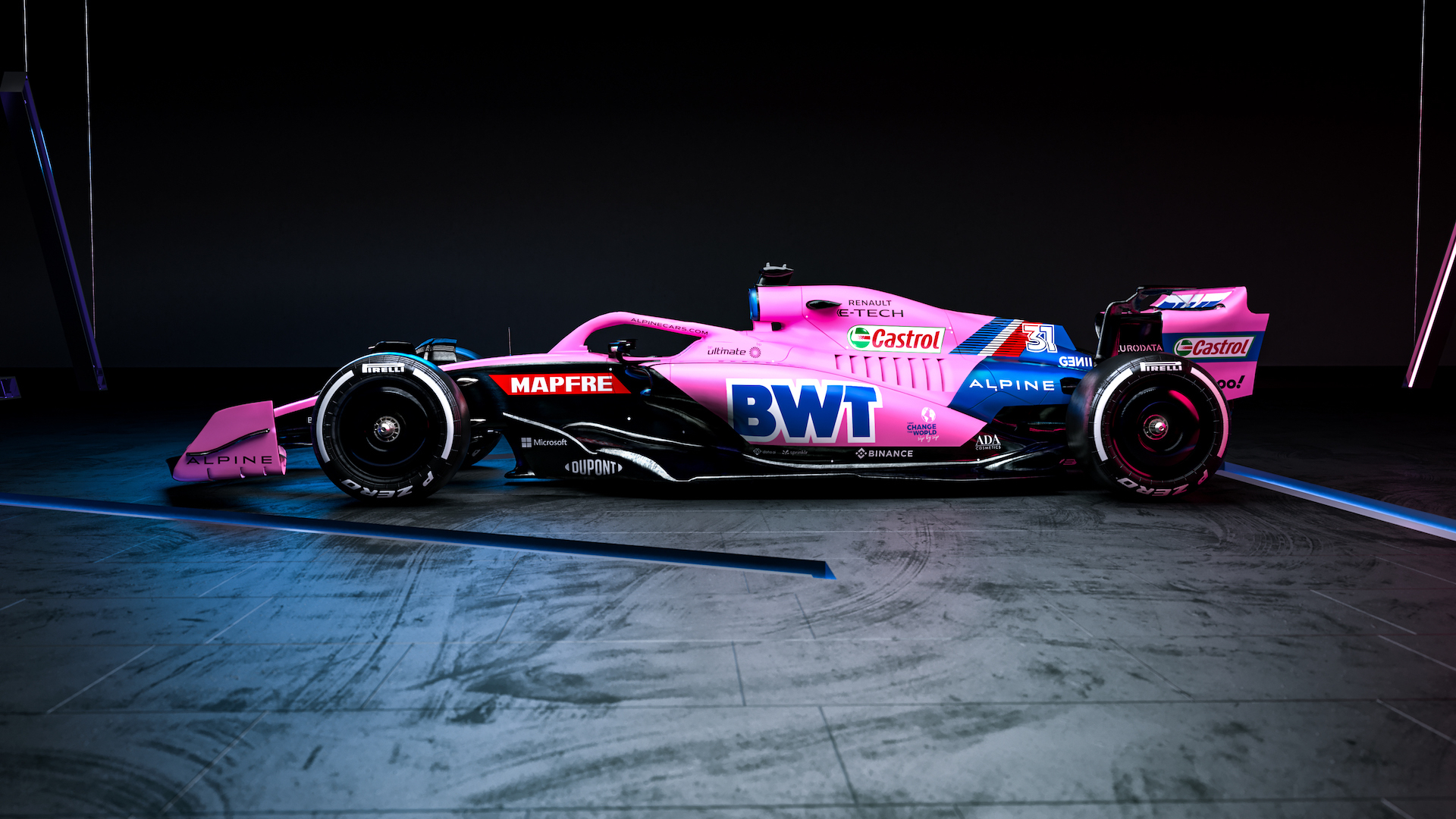Alpine показала новый болид Формулы-1. И он розовый!