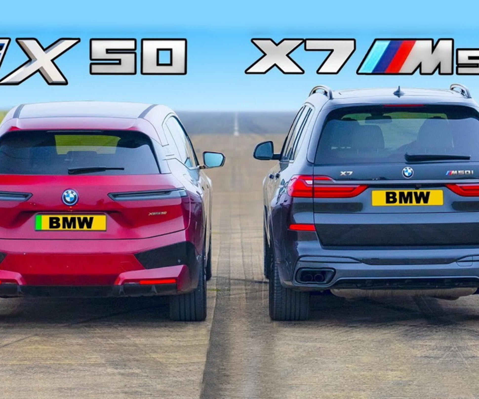 Дрэг-гонка BMW: электромобиль iX против бензинового X7 M50i — Motor