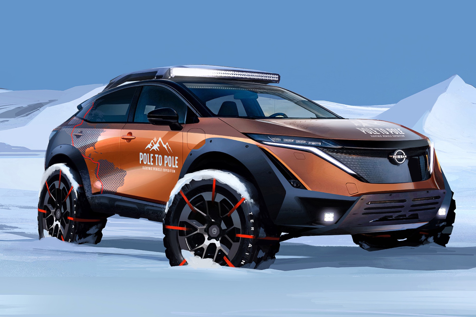 Электрокар Nissan проедет 27 000 км от северного полюса к южному — Motor