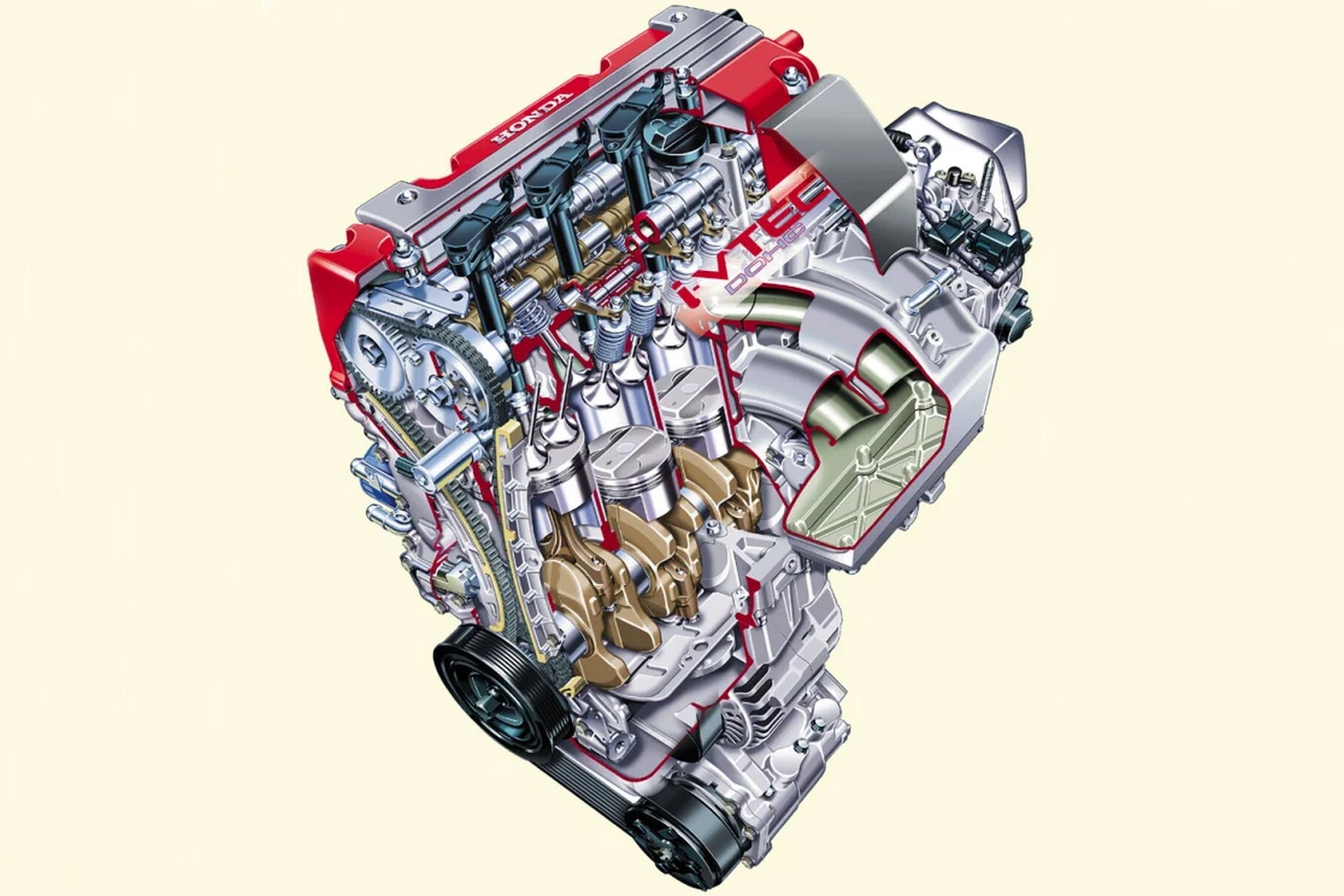 Популярное решение при тюнинге — совместить большеобъёмный «низ» от мотора K24 с «мощностной» головкой K20.