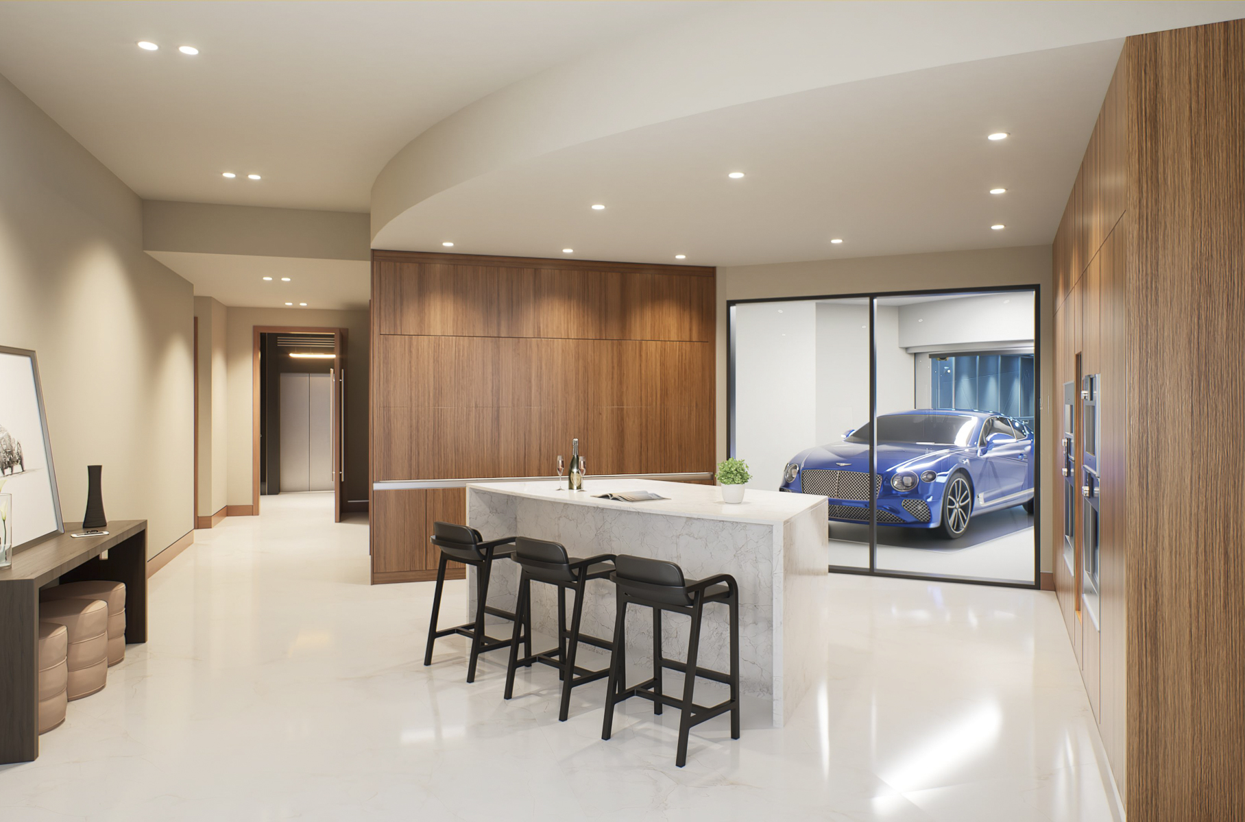 Bentley показала проект небоскреба с лифтом для автомобилей в каждую квартиру