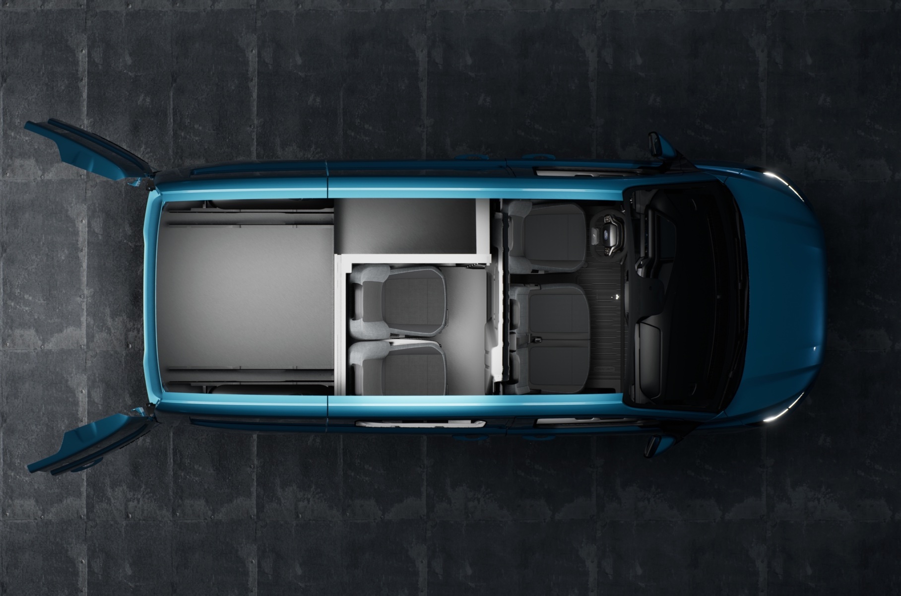 Электрофургон Ford E-Transit Custom: подушка в потолке и руль-подставка