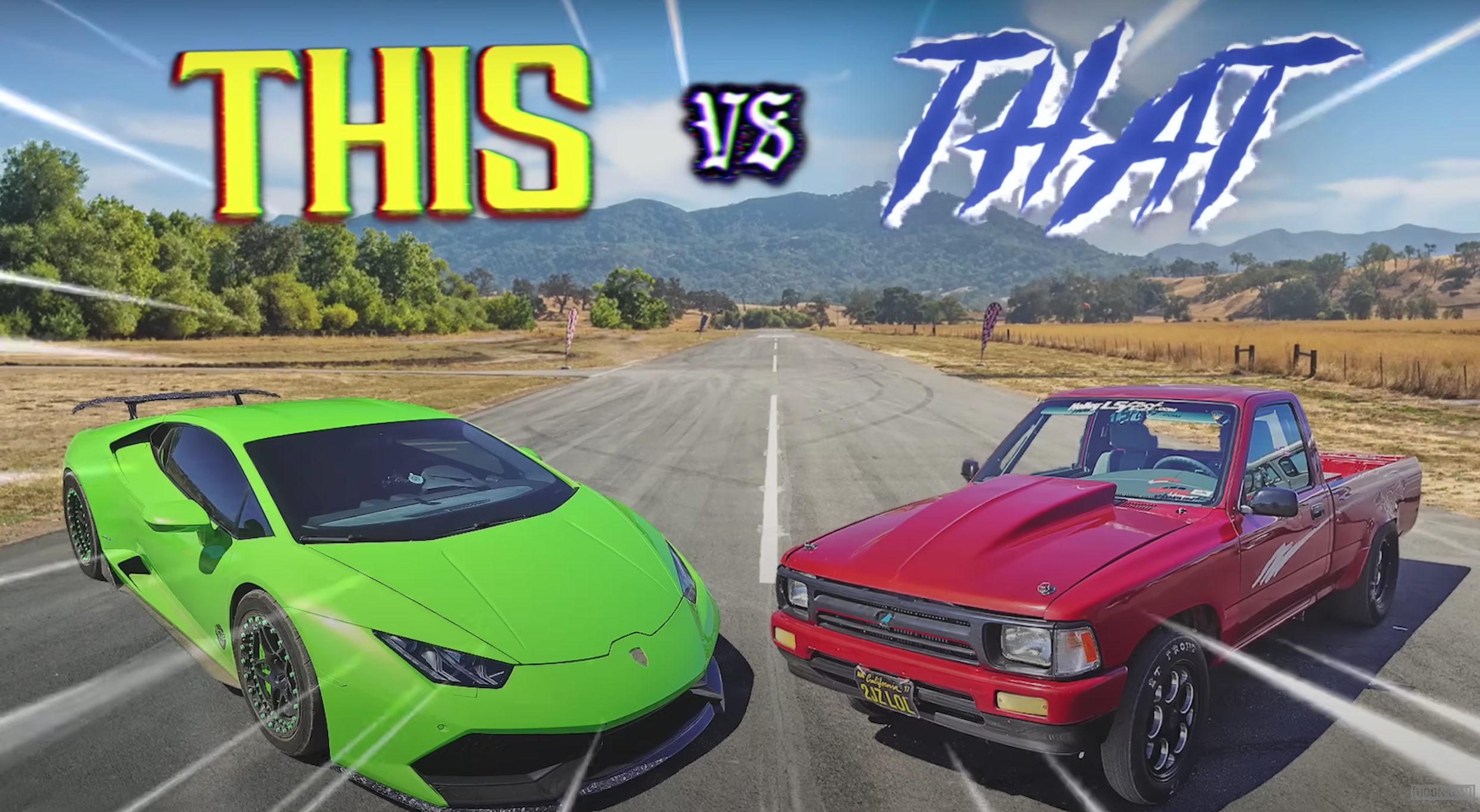 Суперкар Lamborghini и пикап Toyota сравнили в гонке по прямой