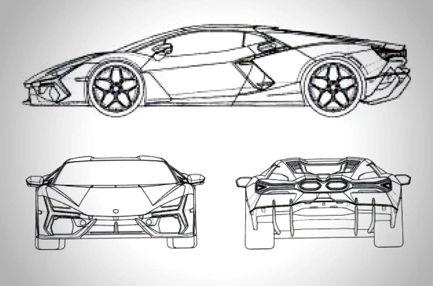 Ламборгини авентадор рисунок