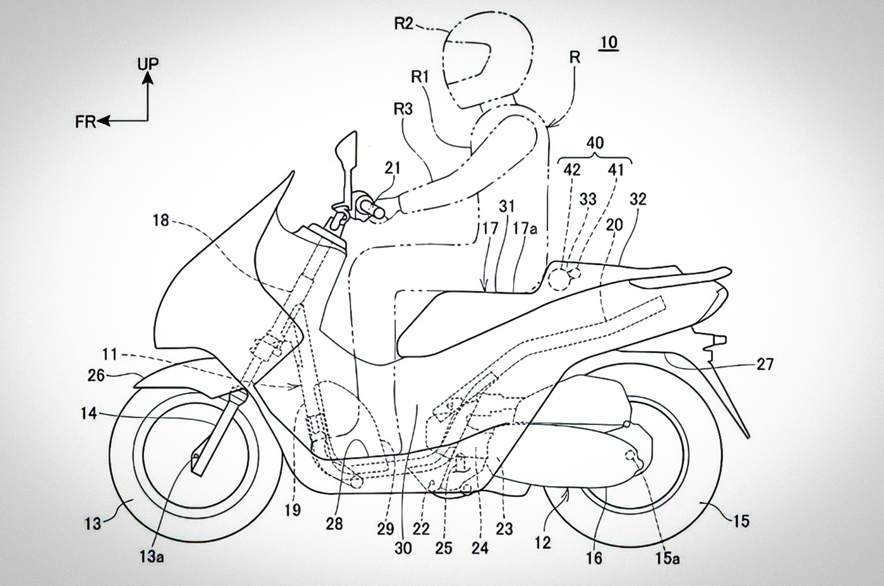 Компания Honda показала инновационные подушки безопасности для мопедов и мотоциклов