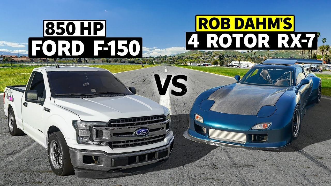 Блогеры устроили битву полноприводной роторной Mazda RX-7 с Ford F-150