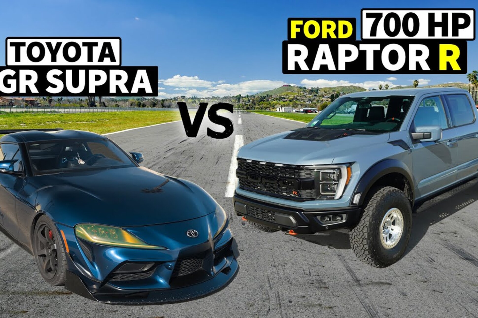 Видео: дрэг-битва спорткара Toyota GR Supra и пикапа Ford Raptor R — Motor