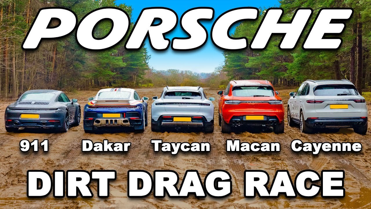 Блогеры устроили битву сразу пяти полноприводных Porsche в грязи