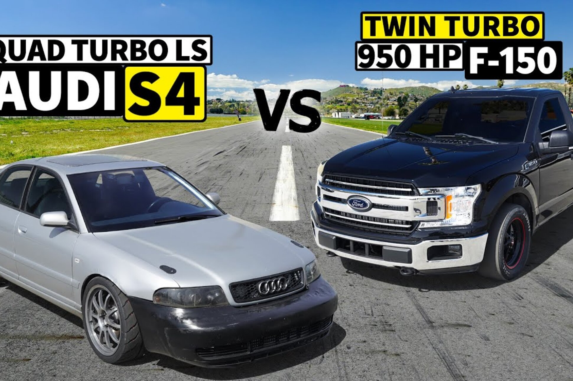 Видео: блогеры свели в гонке тюнингованные Audi S4 и Ford F-150 — Motor