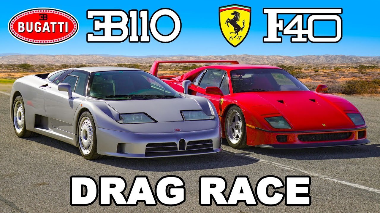 Блогеры устроили дуэль легендарных суперкаров Bugatti EB110 и Ferrari F40