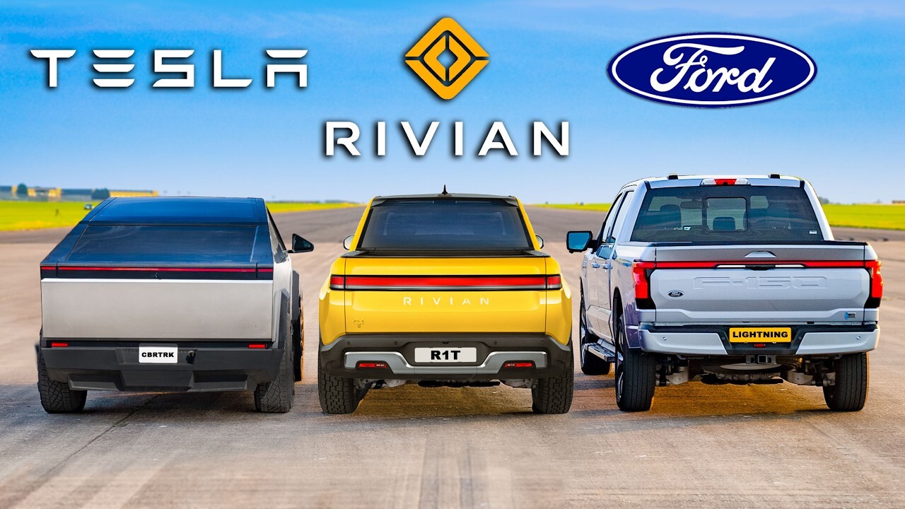 Видео: электропикап Tesla сразился в гонке по прямой против конкурентов от  Ford и Rivian — Motor