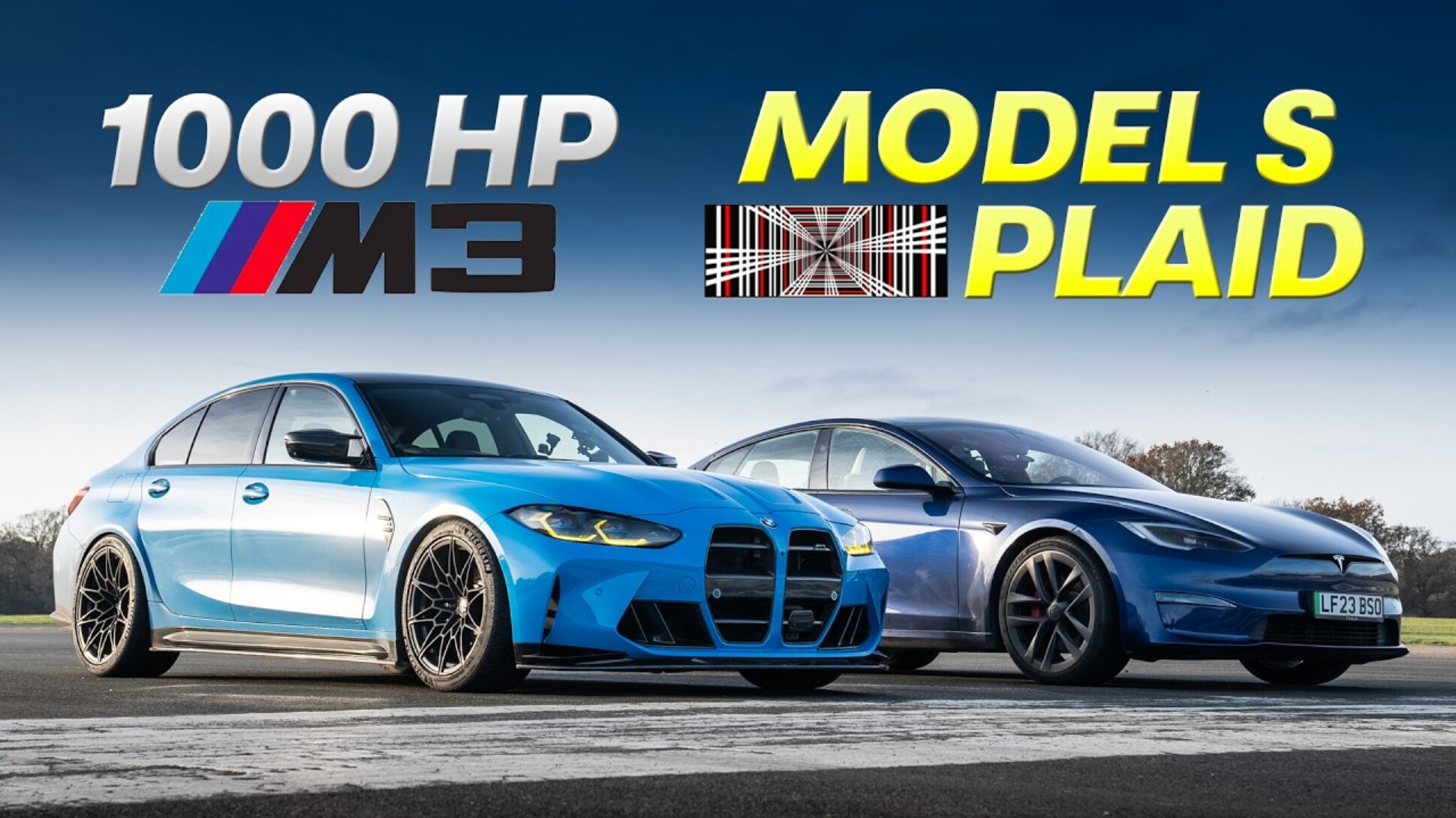 Видео: 1000-сильный седан BMW M3 сразился с 1000-сильным лифтбеком Tesla  Model S — Motor