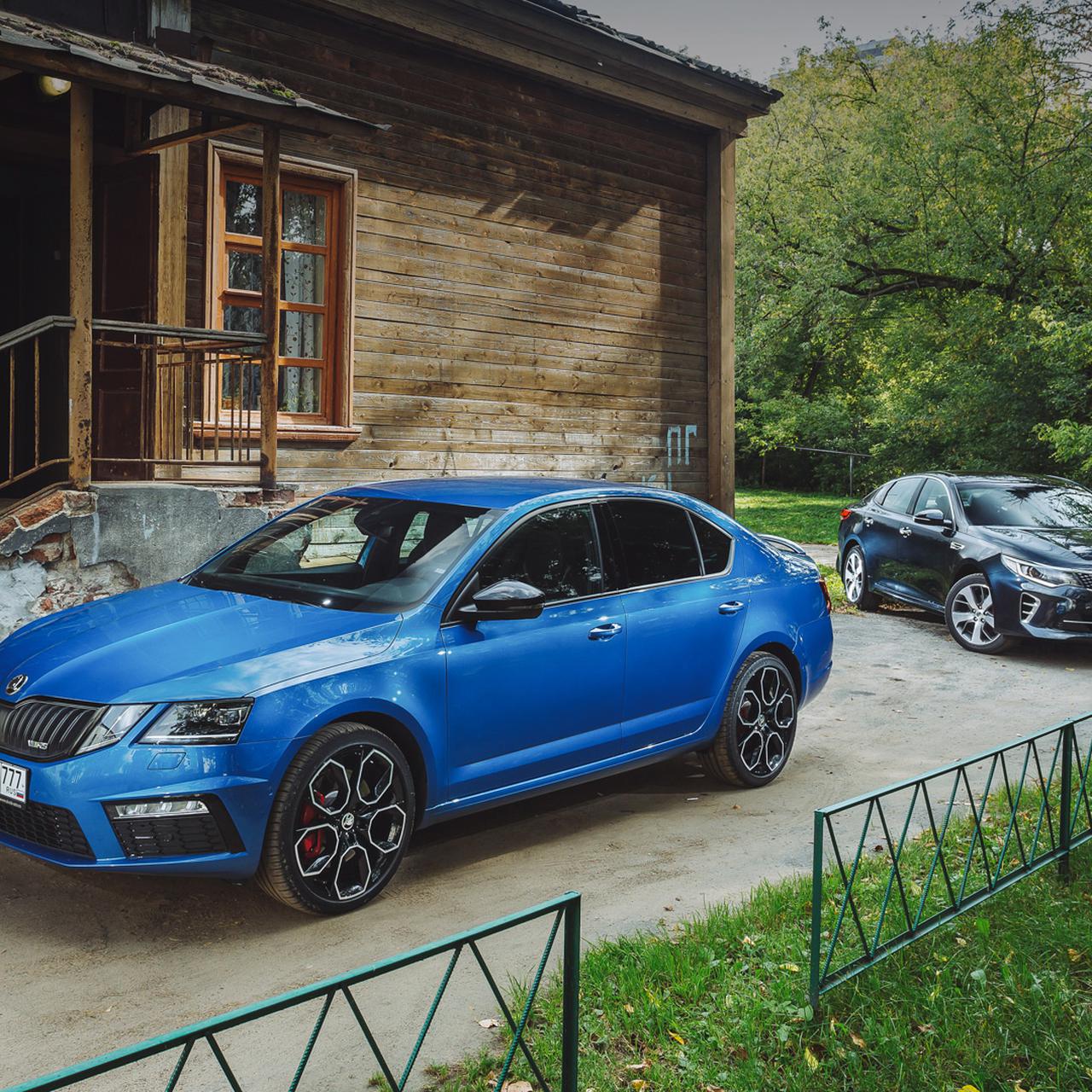 Тест двух «заряженных» машин, скроенных по разным лекалам: Skoda Octavia RS  против Kia Optima GT — Тест-драйв — Motor