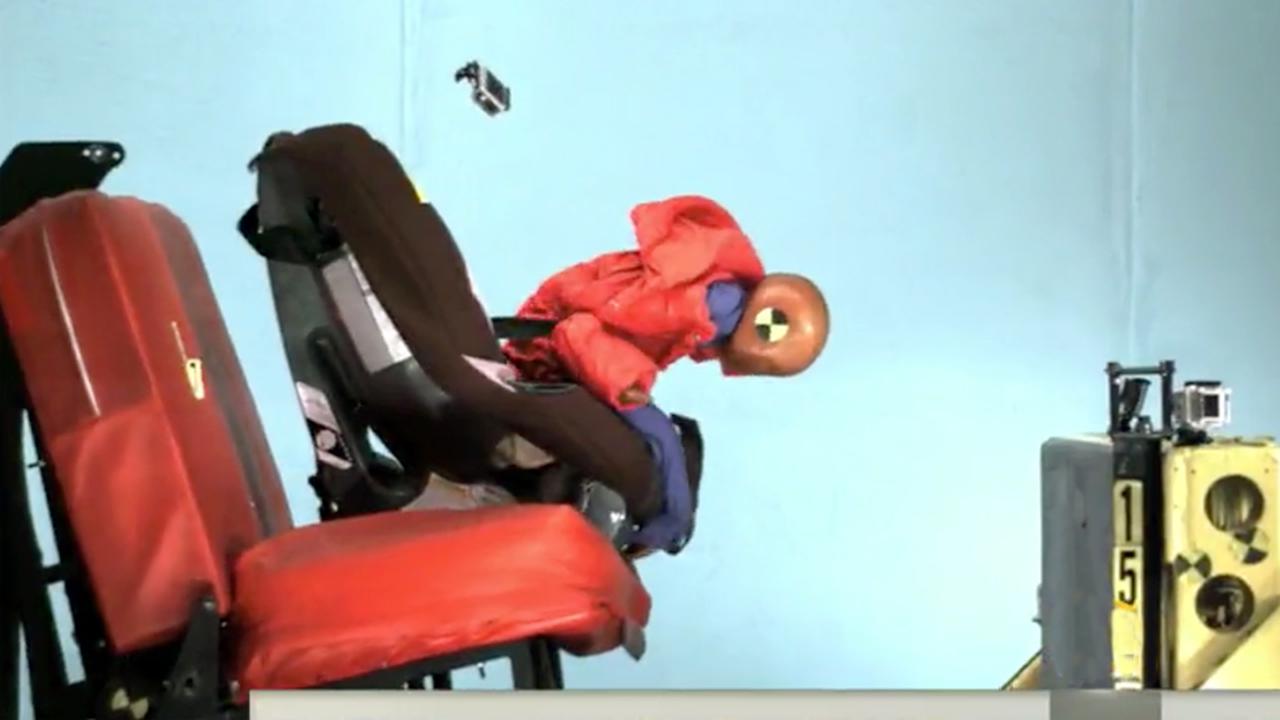 Детское кресло при аварии
