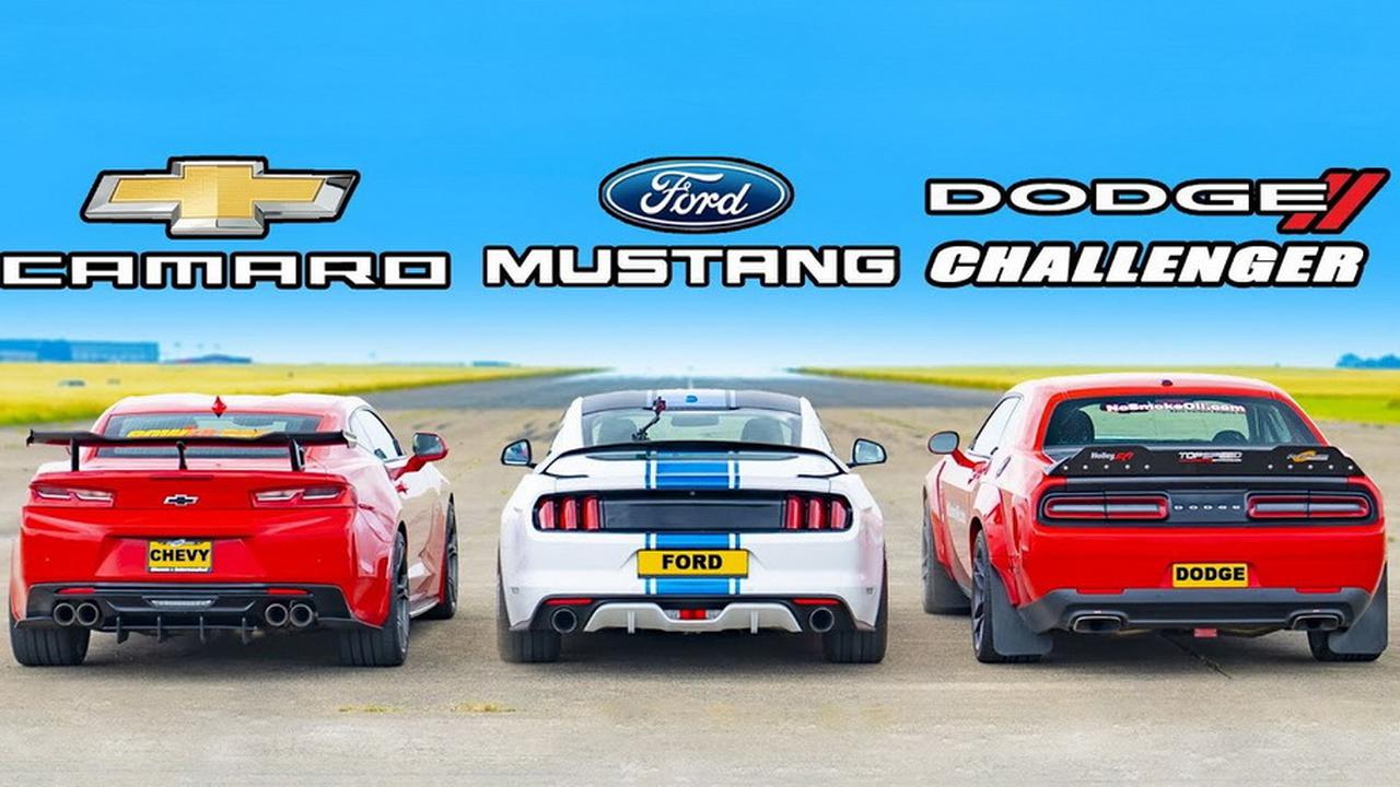 Дрэг-гонка: Ford Mustang против Chevrolet Camaro и Dodge Challenger — Motor