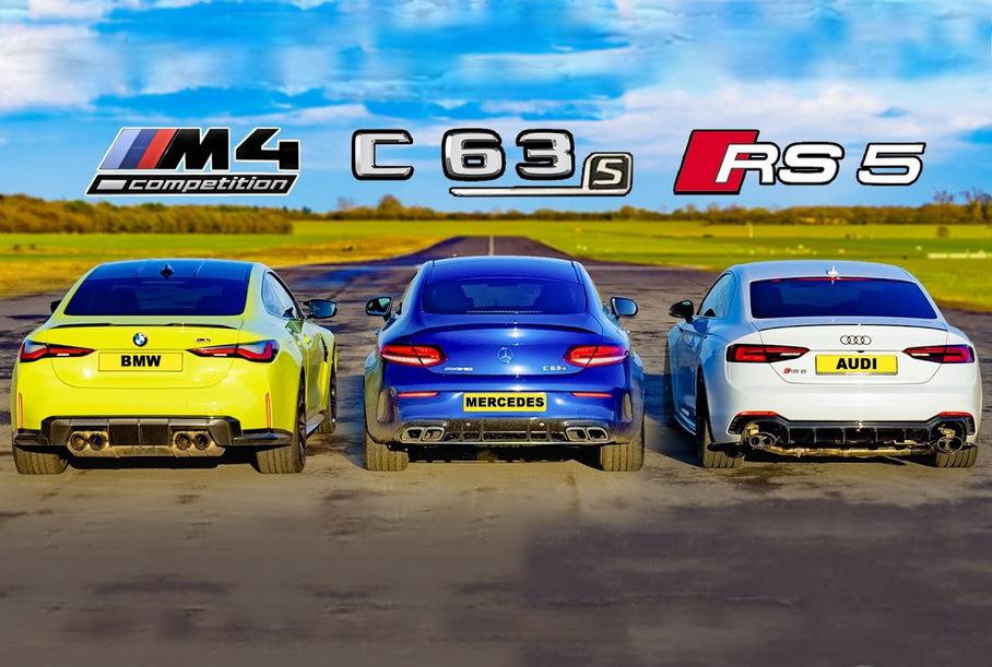 Дрэг-гонка: новая BMW M4 против Mercedes-AMG C 63 S и Audi RS 5 — Motor