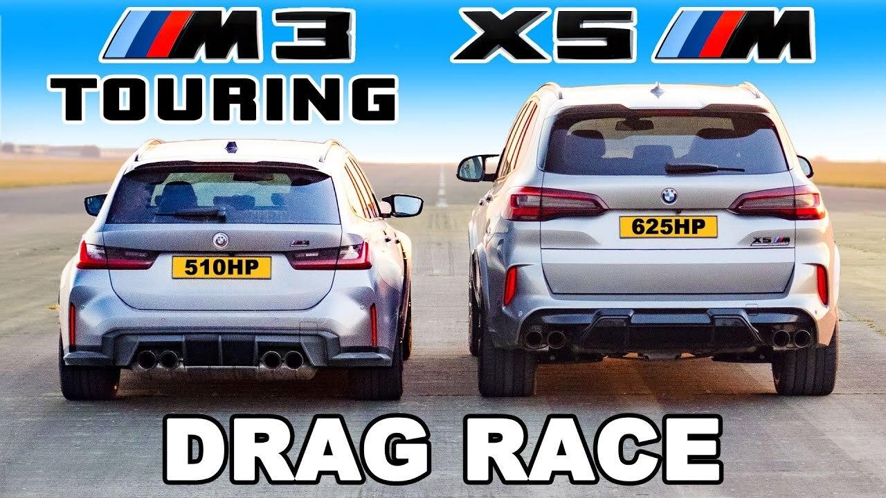 Видео: новейший BMW M3 Touring и BMW X5 M сошлись в гонке по прямой — Motor