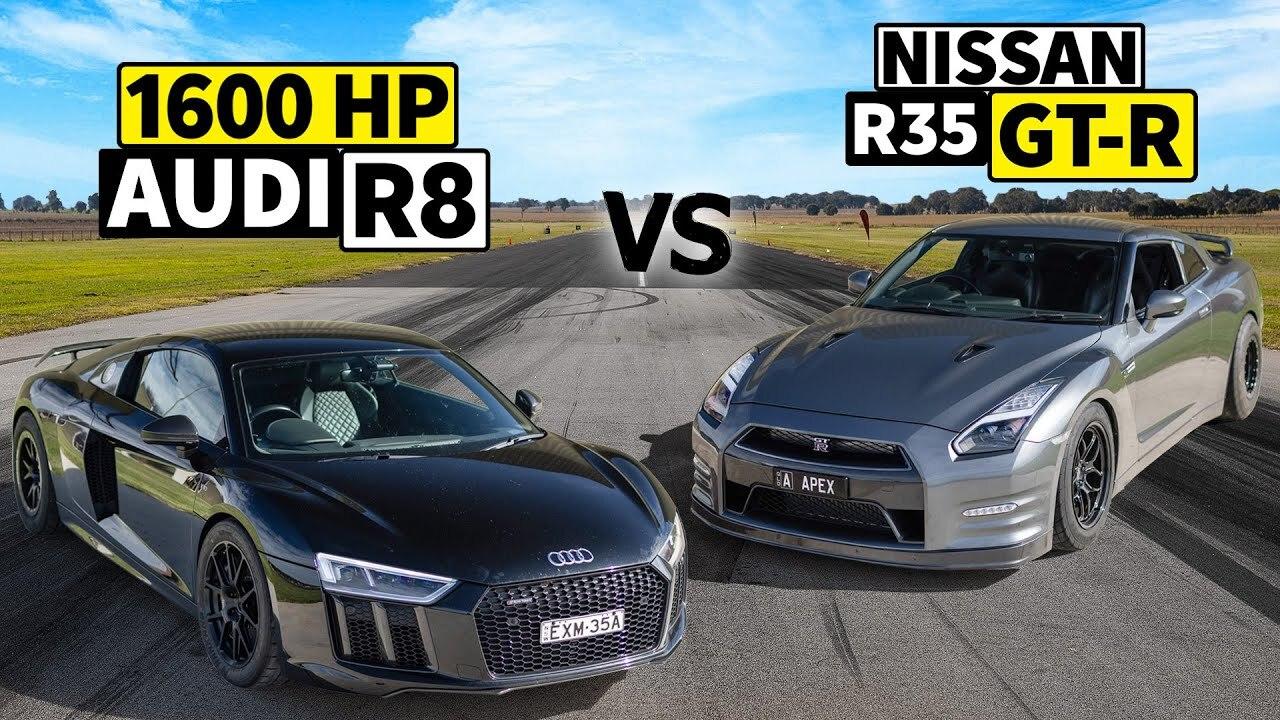 Видео: доработанные Audi R8 и Nissan GT-R свели в дрэг-рейсинге — Motor