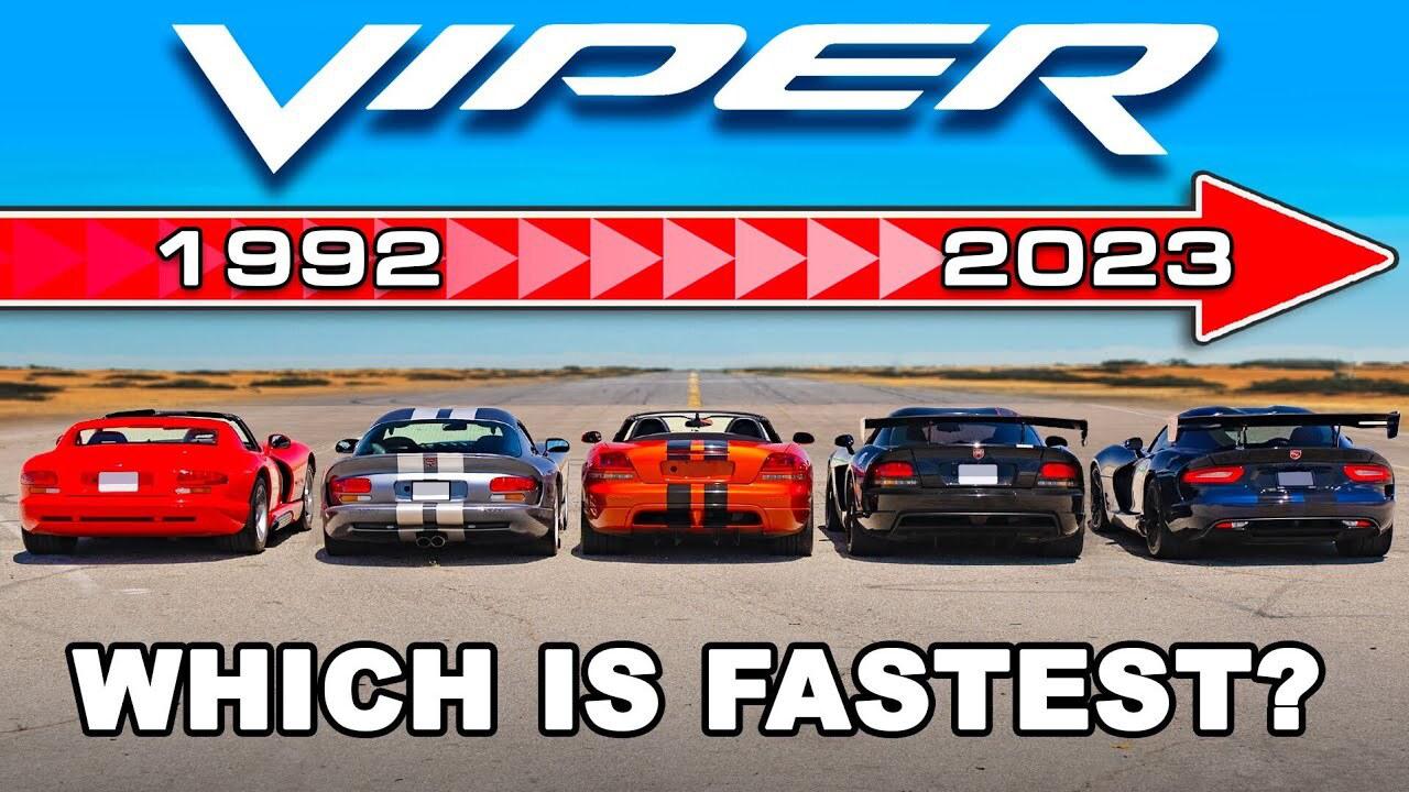 Видео: все поколения суперкара Dodge Viper свели в дрэг-рейсинге — Motor