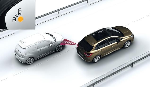 Система контроля «слепых зон» состоит из четырех датчиков на переднем и заднем бамперах, которые работают в скоростном диапазоне от 12 до 140 километров в час и контролируют пространство вокруг автомобиля. В случае обнаружения автомобиля в зоне плохой видимости электроника предупреждает водителя включением желтого индикатора на боковых зеркалах. Система отслеживает пространство до 5 метров позади машины, а также на расстоянии до 3,5 метра справа и слева от автомобиля.