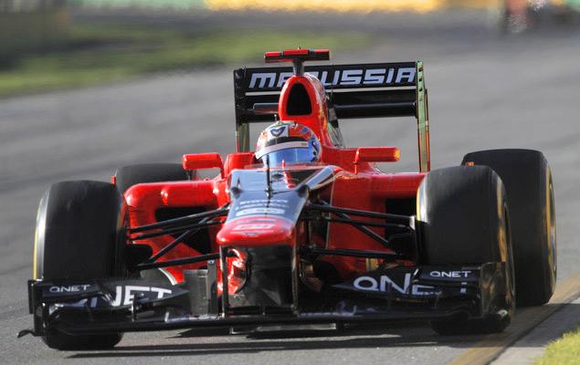 Marussia в Австралии впервые опробовала новое шасси в боевых условиях – MR01 прошел краш-тесты FIA уже после того, как завершились официальные тесты, а потому обкатка машины состоялась в рамках «съемочных» дней в Сильверстоуне всего за 10 дней до старта первых тренировок Гран-при Австралии. «Боем» автомобиль проверяли уже непосредственно в Мельбурне. Несмотря на практически полное отсутствие наката, MR01 позволила Тимо Глоку и Шарлю Пику без труда пробиться в 107 процентов в квалификации. Но так как гонщикам HRT не удалось проехать так же быстро, пилоты Marussia стартовали последними. По чистой скорости в гонке ни Глок, ни Пик не могли бороться даже с гонщиками Caterham, но, в отличие от них, добрались до финиша. Глок был классифицирован 14-м, что само по себе является повторением лучшего результата «конюшни» прошлого сезона.