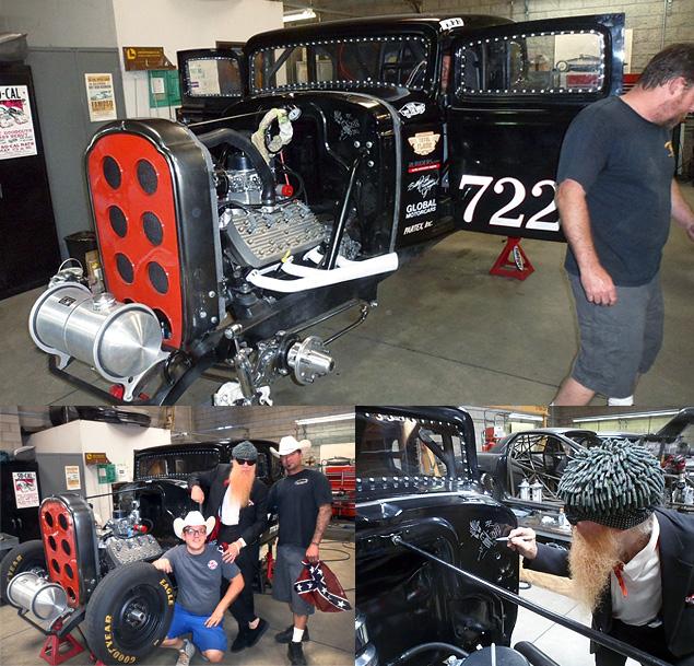 Сам Билли Гиббонз тоже посетил So-Cal Speed Shop в момент подготовки автомобиля. "Как ты назвал машину?" -- спросил Билли. В ответ Стас просто показал свою татуировку с надписью Gibbonzz и стартовым номером 7227.