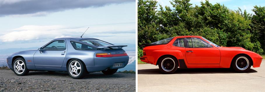Слева – Porsche 928 GTS, справа –  924 GTS