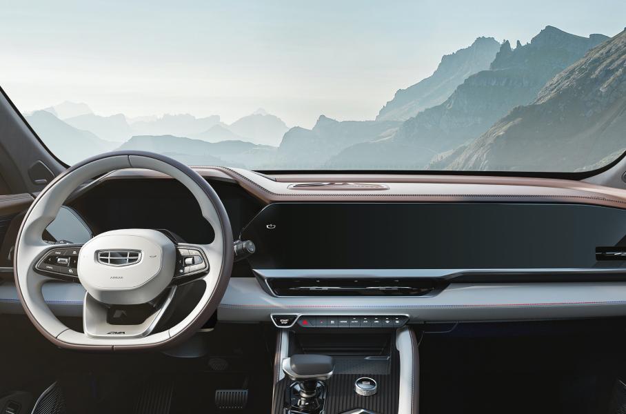 Geely рассекретила салон будущего флагманского кроссовера