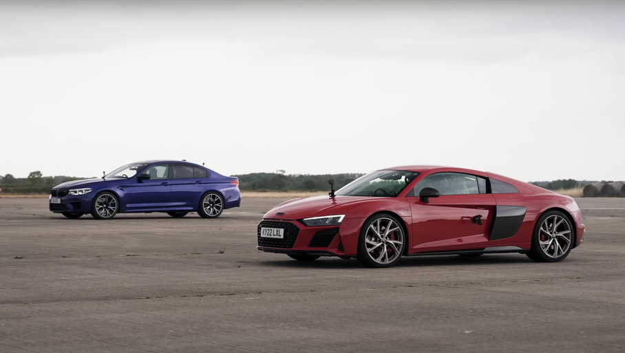 Audi R8 и BMW M5 Competition сравнили в дрэге