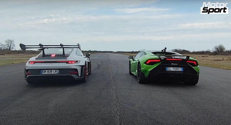 Видео: Lamborghini Huracan Tecnica и Porsche 911 GT3 RS устроили гонку