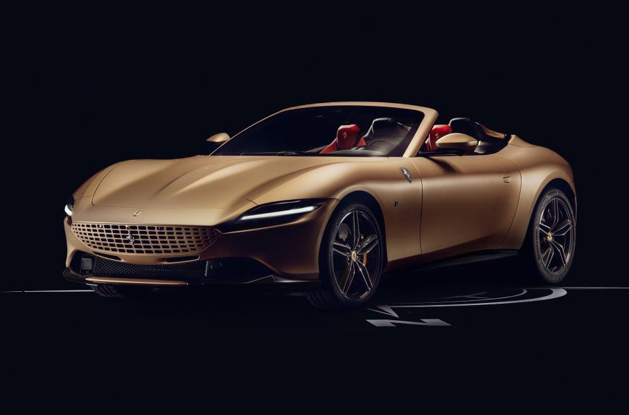 С салоном из резины, дерева и песка: представлен уникальный Ferrari Roma Spider Tailor Made
