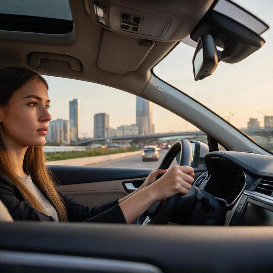 женщина за рулем